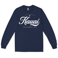 Navy kauai hawaii vintage retro t shirt Long Sleeve Tee - linhVisuals