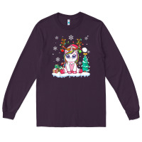 Plum cute unicorn christmas shirt kid girls women deer santa xmas 1 Long Sleeve Tee - linhVisuals