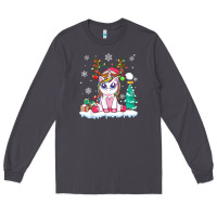 Smoke cute unicorn christmas shirt kid girls women deer santa xmas 1 Long Sleeve Tee - linhVisuals