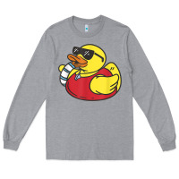 Heather Grey lifeguard rubber duck t shirt Long Sleeve Tee - linhVisuals