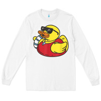 White lifeguard rubber duck t shirt Long Sleeve Tee - linhVisuals