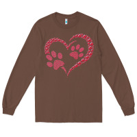 Chestnut funny valentine day gift t  shirt paw print heart dog cat owner lover Long Sleeve Tee - linhVisuals