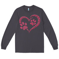 Smoke funny valentine day gift t  shirt paw print heart dog cat owner lover Long Sleeve Tee - linhVisuals