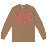 Toasted Coconut funny valentine day gift t  shirt paw print heart dog cat owner lover Long Sleeve Tee - linhVisuals