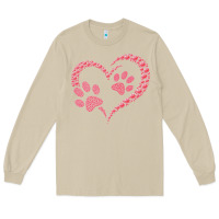 Mushroom funny valentine day gift t  shirt paw print heart dog cat owner lover Long Sleeve Tee - linhVisuals