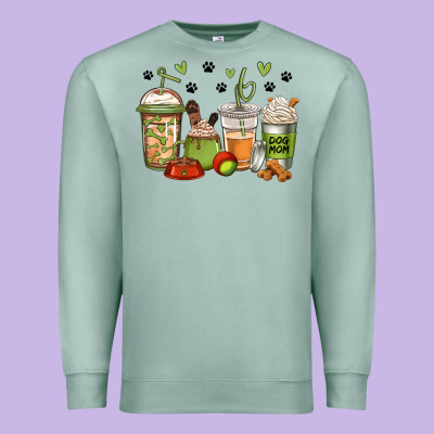 Dog Mom Coffee Premium Sweatshirt Designed By Jasminsmagicworld
