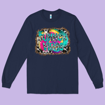 Summer Vibes Long Sleeve Tee Designed By Cowhidedigitalart