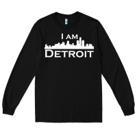 Black I Am Detroit Long Sleeve Tee - linhVisuals