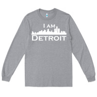 Heather Grey I Am Detroit Long Sleeve Tee - linhVisuals