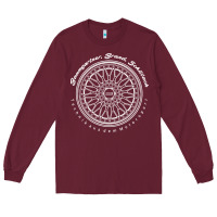 Burgundy BBS Wheel Long Sleeve Tee - linhVisuals