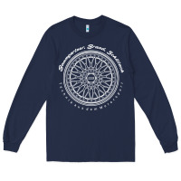 Navy BBS Wheel Long Sleeve Tee - linhVisuals