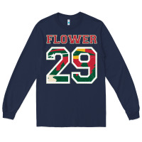 Navy flower 29 wild goalie fleury minnesota pro ice hockey design Long Sleeve Tee - linhVisuals