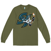 Army Green the barracuda san jose Long Sleeve Tee - linhVisuals