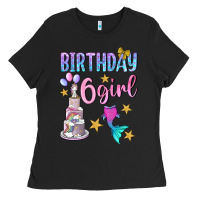 Black birthday girl 6 Ladies Tee - BundleAndBundleShop