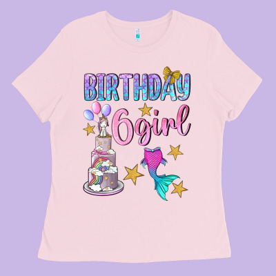 Birthday Girl 6 Ladies Tee Designed By Bundleandbundleshop