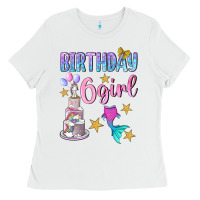 White birthday girl 6 Ladies Tee - BundleAndBundleShop