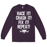 Plum funny drone racing design men women drone pilot rc racers Long Sleeve Tee - linhVisuals