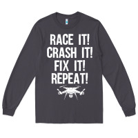 Smoke funny drone racing design men women drone pilot rc racers Long Sleeve Tee - linhVisuals