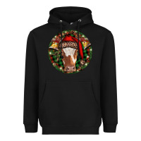 Black Longhorn Cow Christmas Heavyweight Hoodie - RanaPortraitStore