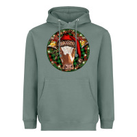Sage Longhorn Cow Christmas Heavyweight Hoodie - RanaPortraitStore