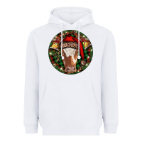 White Longhorn Cow Christmas Heavyweight Hoodie - RanaPortraitStore