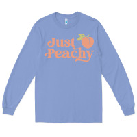Colony Blue just peachy retro 70s georgia peaches summer fruit Long Sleeve Tee - linhVisuals