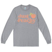 Heather Grey just peachy retro 70s georgia peaches summer fruit Long Sleeve Tee - linhVisuals