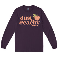 Plum just peachy retro 70s georgia peaches summer fruit Long Sleeve Tee - linhVisuals