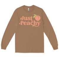 Toasted Coconut just peachy retro 70s georgia peaches summer fruit Long Sleeve Tee - linhVisuals
