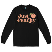 Black just peachy retro 70s georgia peaches summer fruit Long Sleeve Tee - linhVisuals