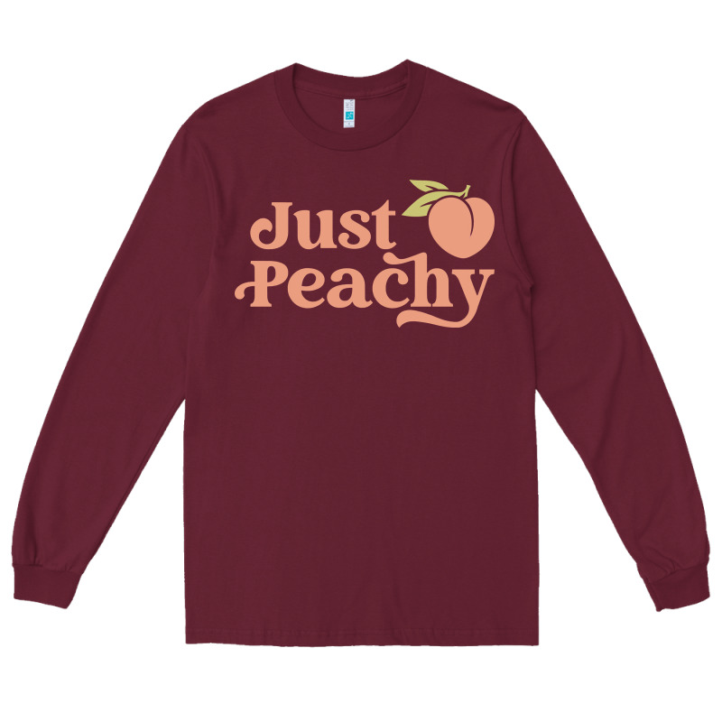 Just Peachy Retro 70s Georgia Peaches Summer Fruit Long Sleeve Tee by linhVisuals | Teevron