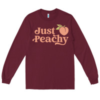 Burgundy just peachy retro 70s georgia peaches summer fruit Long Sleeve Tee - linhVisuals
