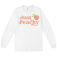 White just peachy retro 70s georgia peaches summer fruit Long Sleeve Tee - linhVisuals