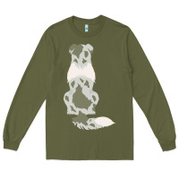 Army Green australian shepherd Long Sleeve Tee - linhVisuals
