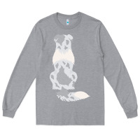 Heather Grey australian shepherd Long Sleeve Tee - linhVisuals
