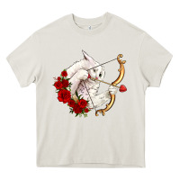 Cream cupid cat Heavy Core Tee - OliviaCreatesArt