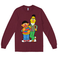 Burgundy bert and ernie Long Sleeve Tee - linhVisuals