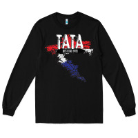 Black mens tata croatian father croatia bester papa father's day Long Sleeve Tee - linhVisuals