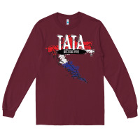 Burgundy mens tata croatian father croatia bester papa father's day Long Sleeve Tee - linhVisuals