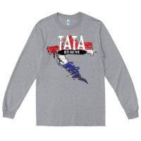 Heather Grey mens tata croatian father croatia bester papa father's day Long Sleeve Tee - linhVisuals