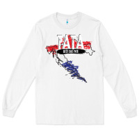 White mens tata croatian father croatia bester papa father's day Long Sleeve Tee - linhVisuals