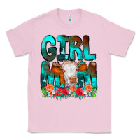 Bubblegum Pink Girl Mom Cow Flowers Classic Tee - CowCowDesign