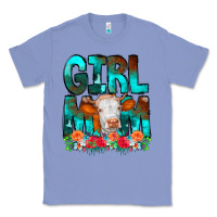 Colony Blue Girl Mom Cow Flowers Classic Tee - CowCowDesign