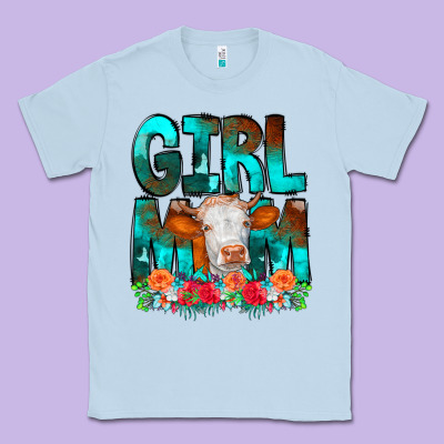 Girl Mom Cow Flowers Classic Tee Designed By Cowcowdesign