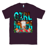 Plum Girl Mom Cow Flowers Classic Tee - CowCowDesign