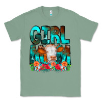 Sage Girl Mom Cow Flowers Classic Tee - CowCowDesign
