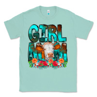 Seafoam Girl Mom Cow Flowers Classic Tee - CowCowDesign