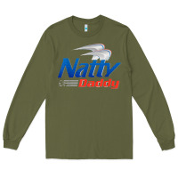 Army Green mens natty daddy dad bod light humor beer lover father's day Long Sleeve Tee - linhVisuals