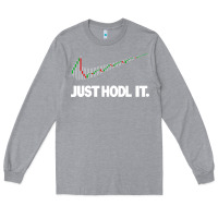 Heather Grey just hodl it Long Sleeve Tee - linhVisuals