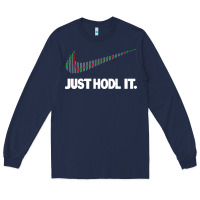 Navy just hodl it Long Sleeve Tee - linhVisuals